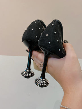 Scarpin preto tela brilhos Loewe 37