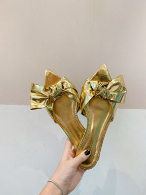 Rasteirinha dourada laço Arezzo 37