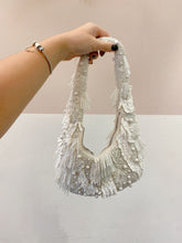 Bolsa miçangas branca Zara