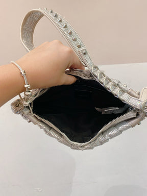 Bolsa brilhosa prata Zara