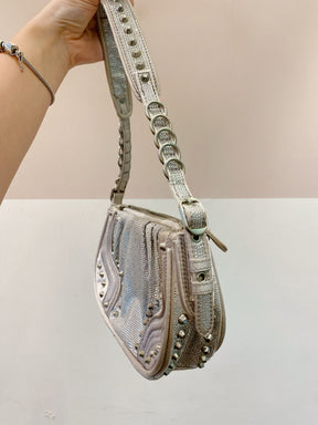 Bolsa brilhosa prata Zara