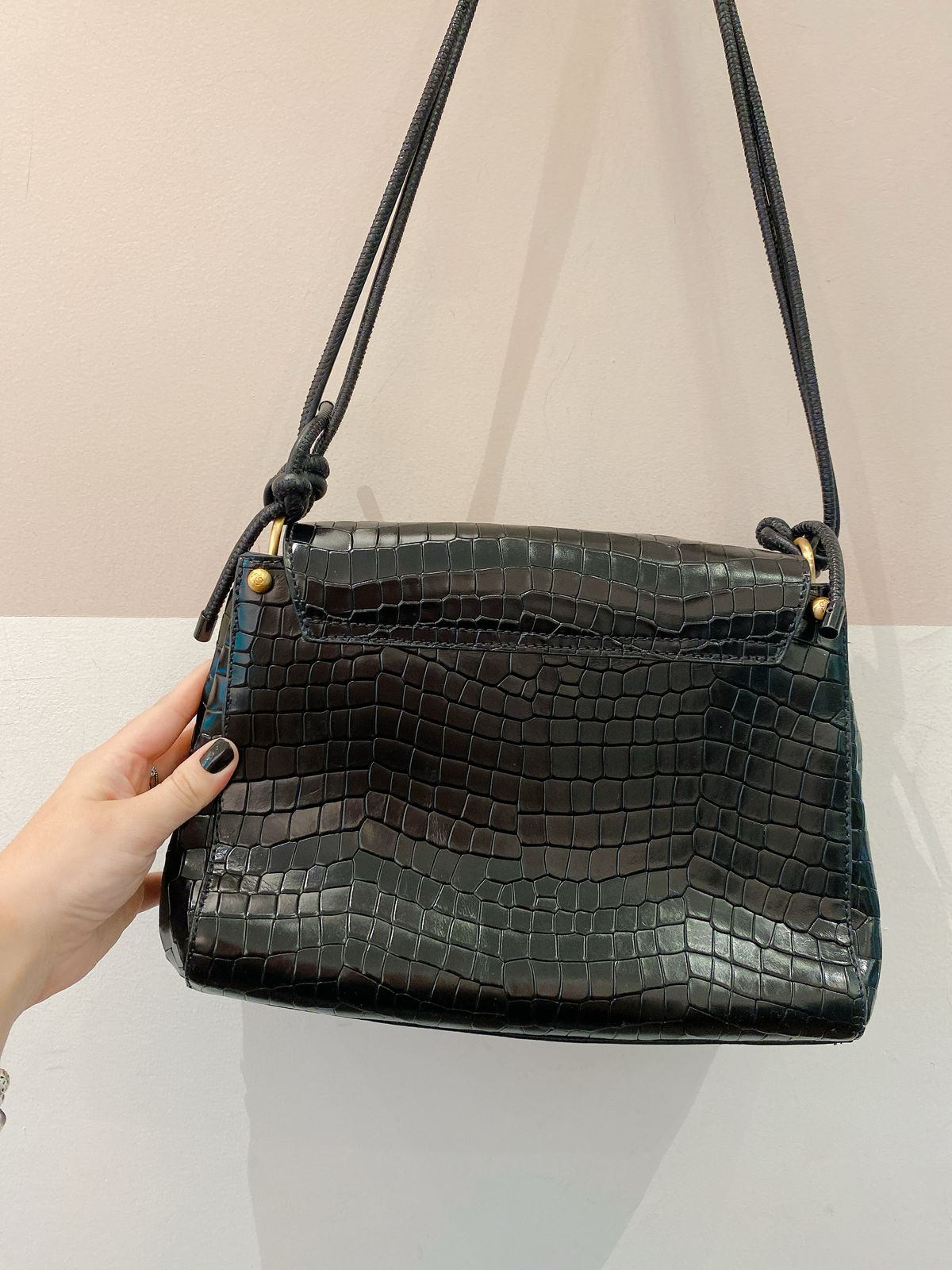 Bolsa preta croco Schutz