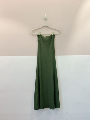 Vestido tomara que caia musgo Pacchi PP