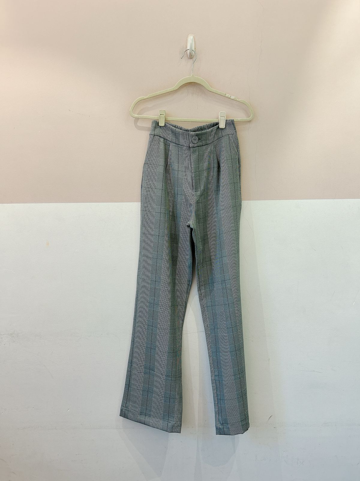 Calça xadrez cinza Katya Faro PP