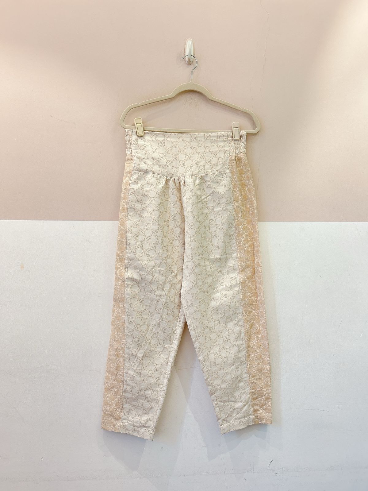 Calça palha tecido bordado Onni M