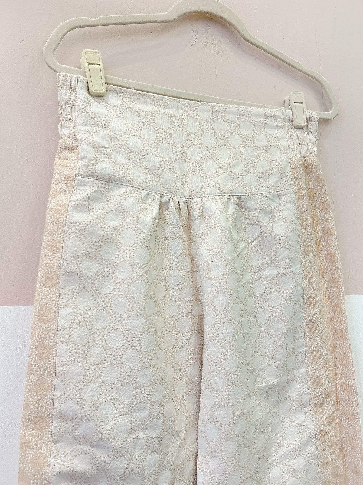 Calça palha tecido bordado Onni M