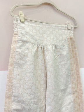 Calça palha tecido bordado Onni M