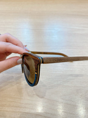 Óculos madeira/azul Sunset Wood