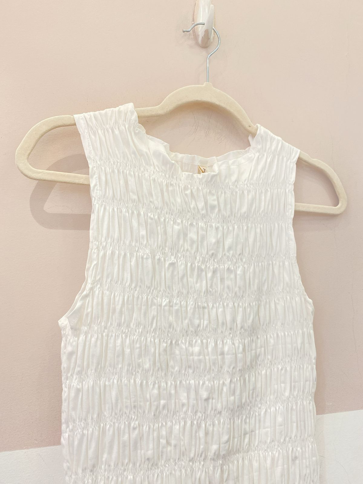 Vestido midi off white busto Panô M