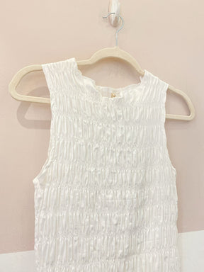 Vestido midi off white busto Panô M