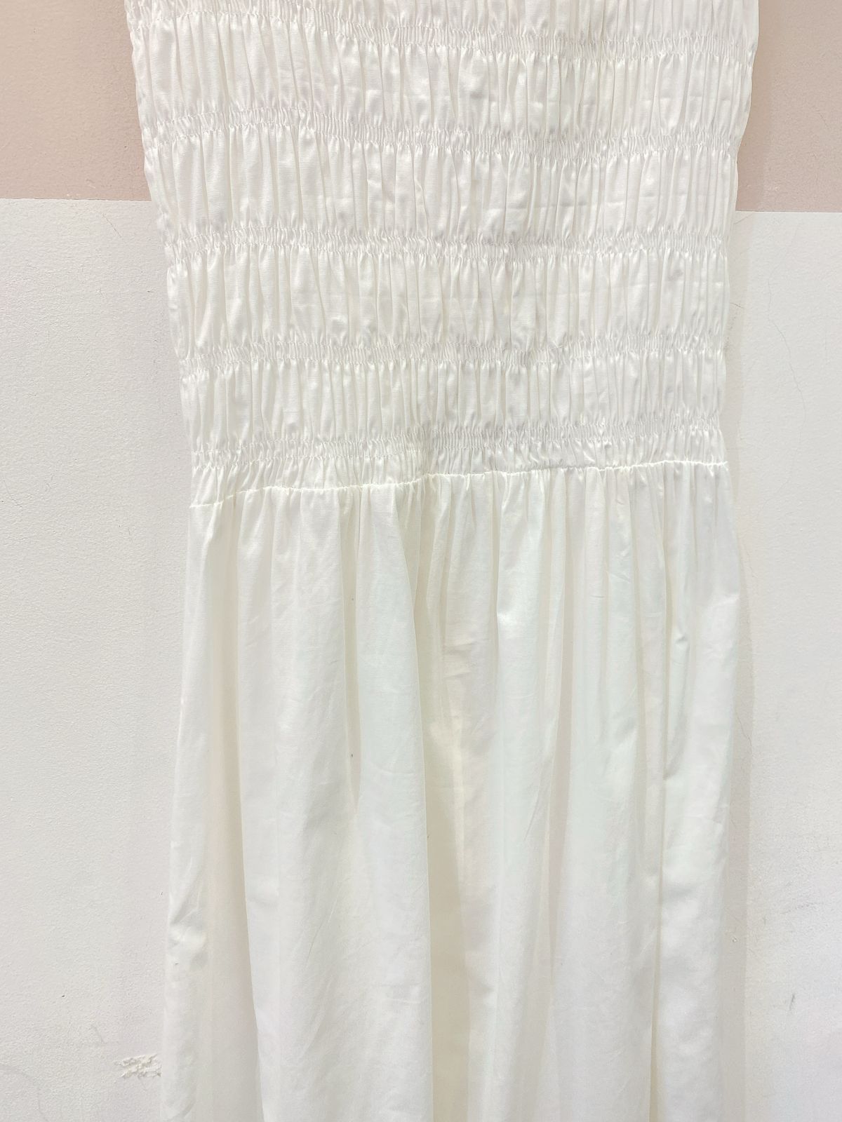 Vestido midi off white busto Panô M