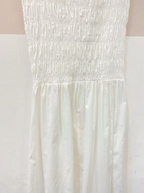 Vestido midi off white busto Panô M