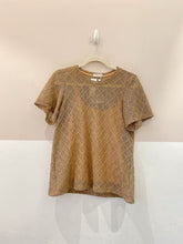 Blusa marrom tecido bordado Ideologic M