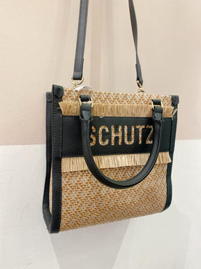 Bolsa palha detalhes pretos Schutz