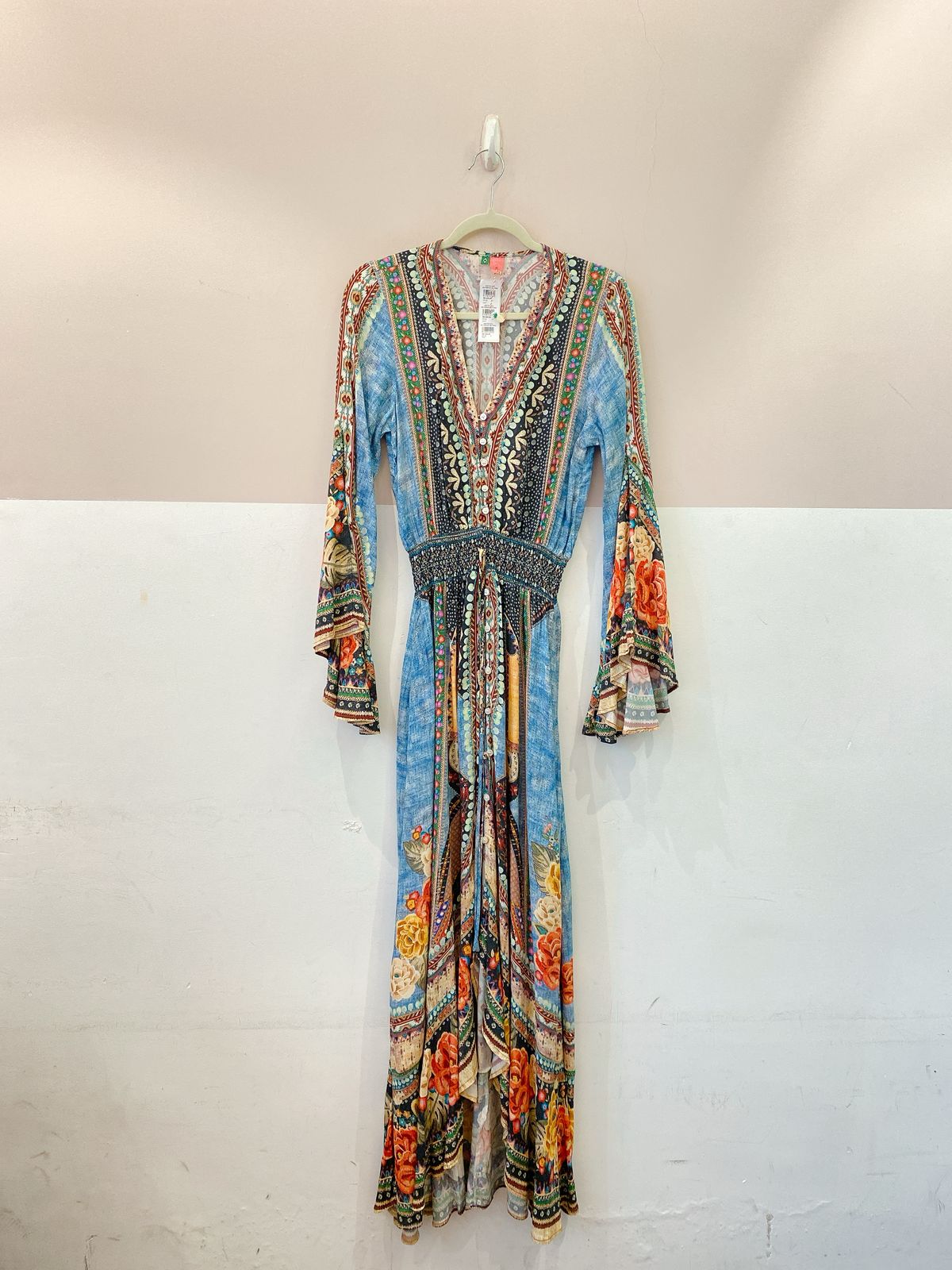 Vestido midi estampado botões Farm P