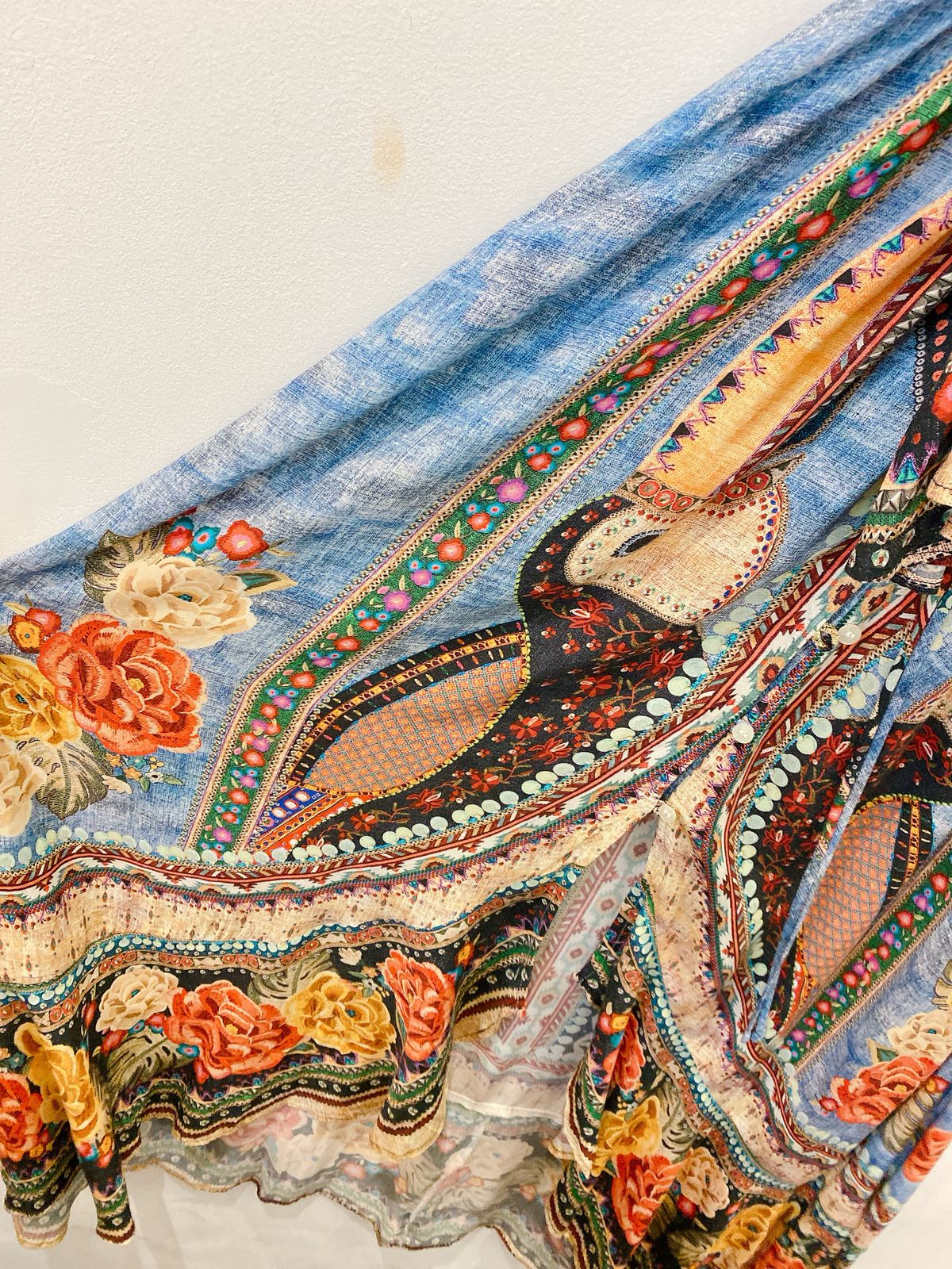 Vestido midi estampado botões Farm P