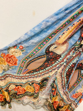 Vestido midi estampado botões Farm P