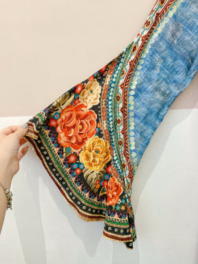 Vestido midi estampado botões Farm P