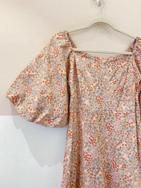 Vestido midi floral manga Karamello P