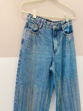 Calça jeans brilhos coloridos 2 DNM 38