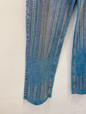 Calça jeans brilhos coloridos 2 DNM 38