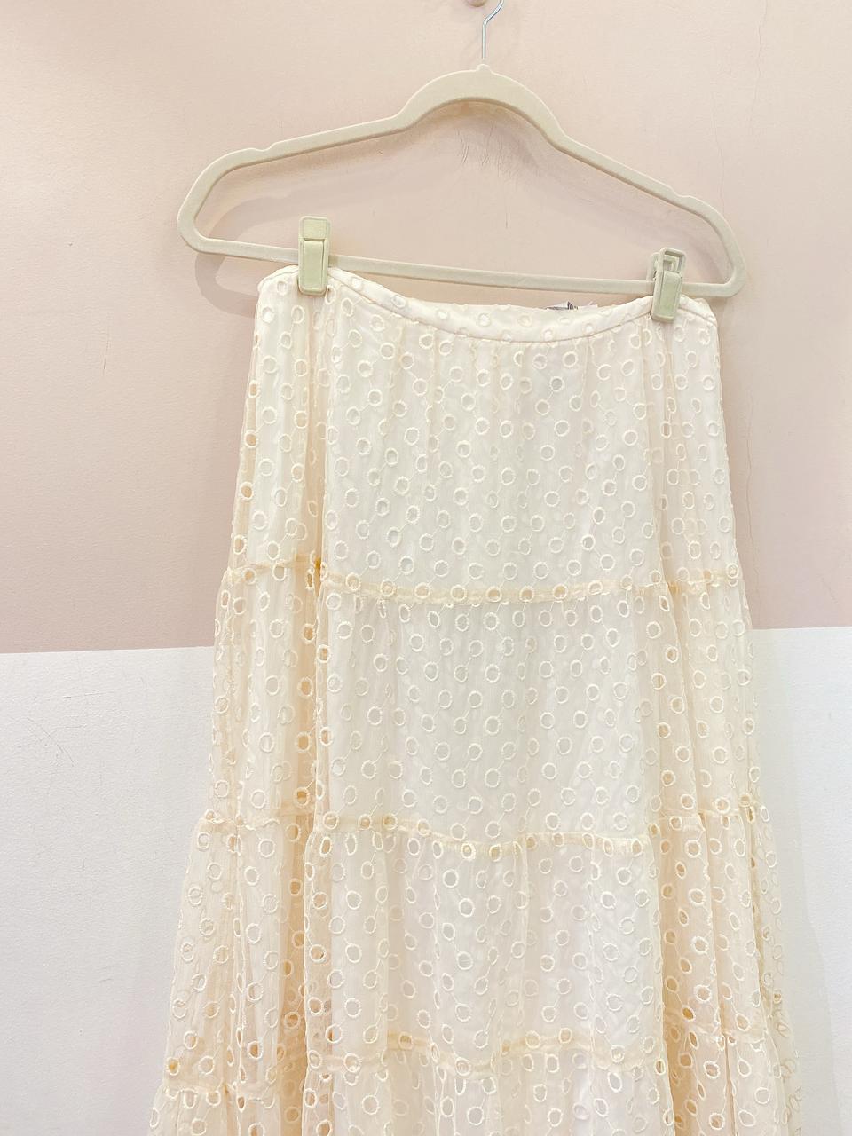 Saia longa off white renda Renner M