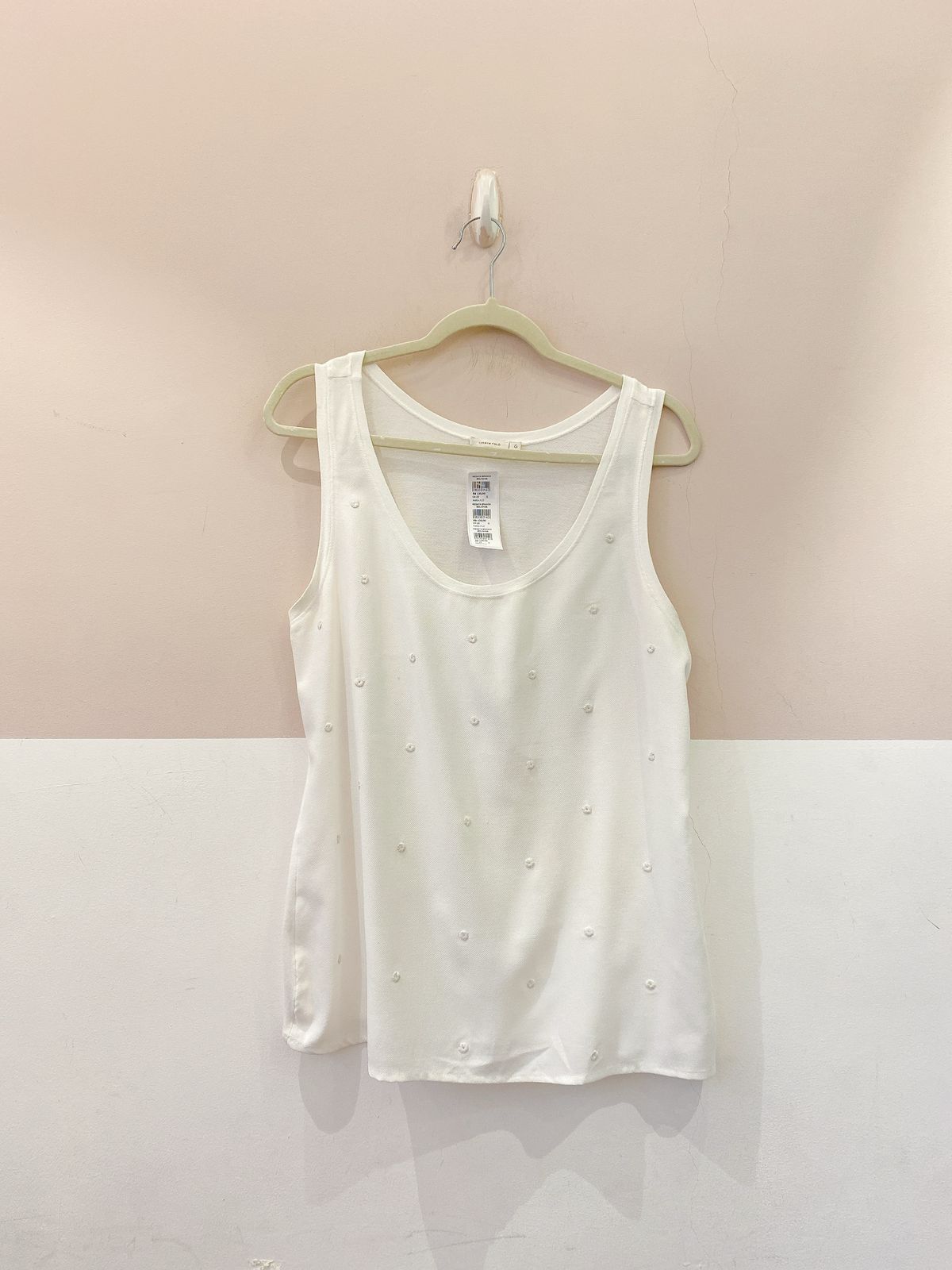 Regata branca bolinhas Maria Filó G