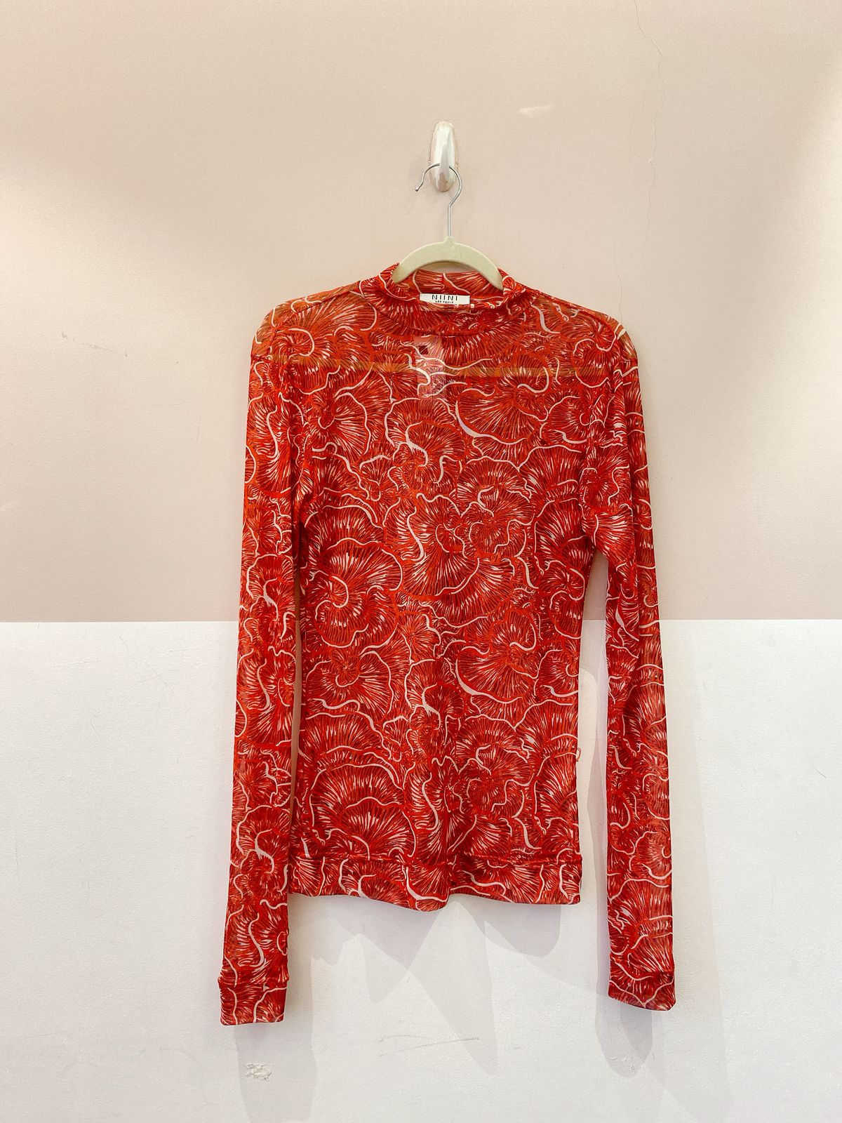 Blusa tule estampa vermelha Niini SP 40