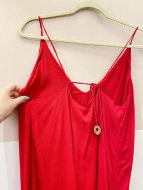 Vestido midi vermelho barra Dress To G
