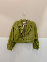 Jaqueta curta couro musgo BY NV M