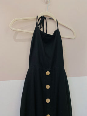 Vestido midi preto recorte EVA 40