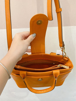 Bolsa laranja couro Corello