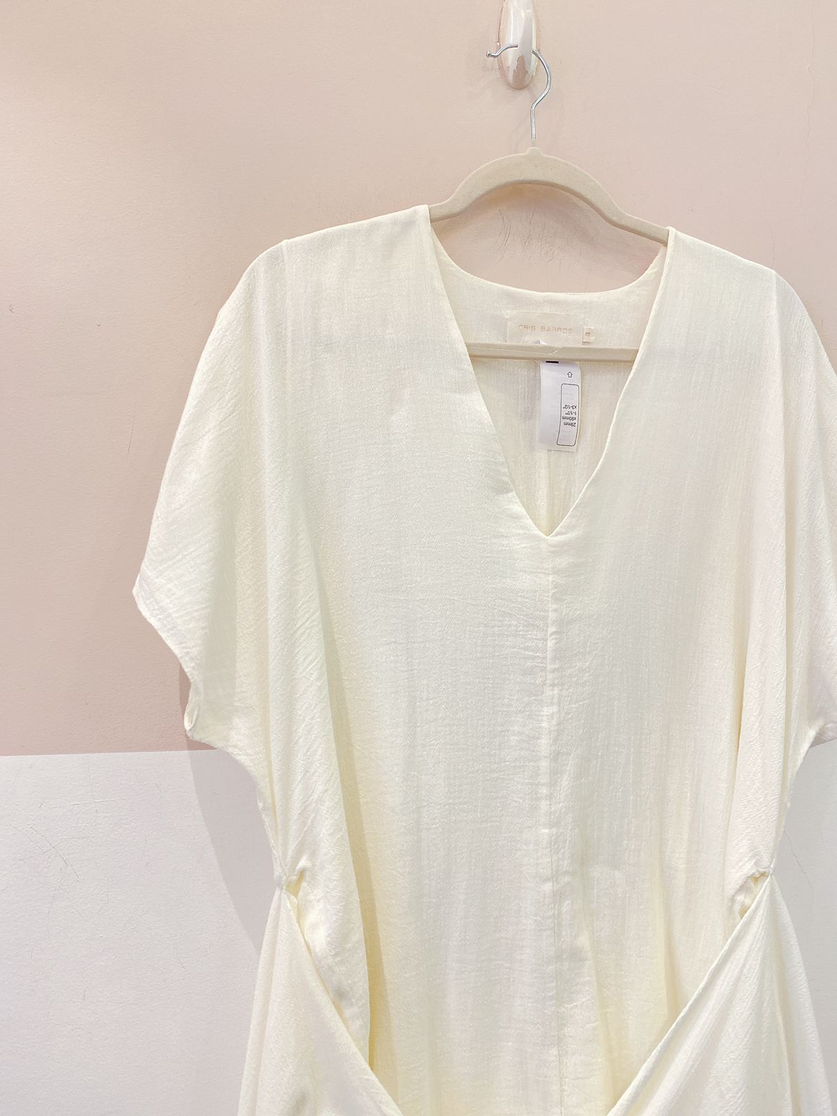 Vestido midi off white Cris Barros 40