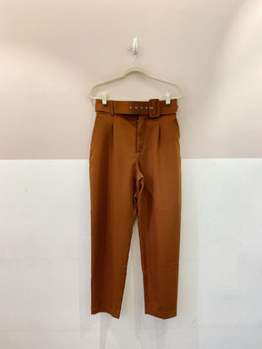 Calça social marrom com cinto Zara M