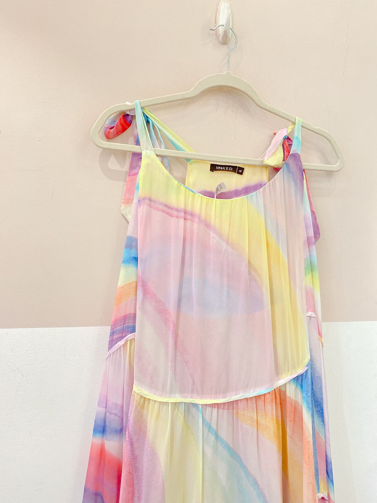 Vestido longo amplo colorido Mixed 40