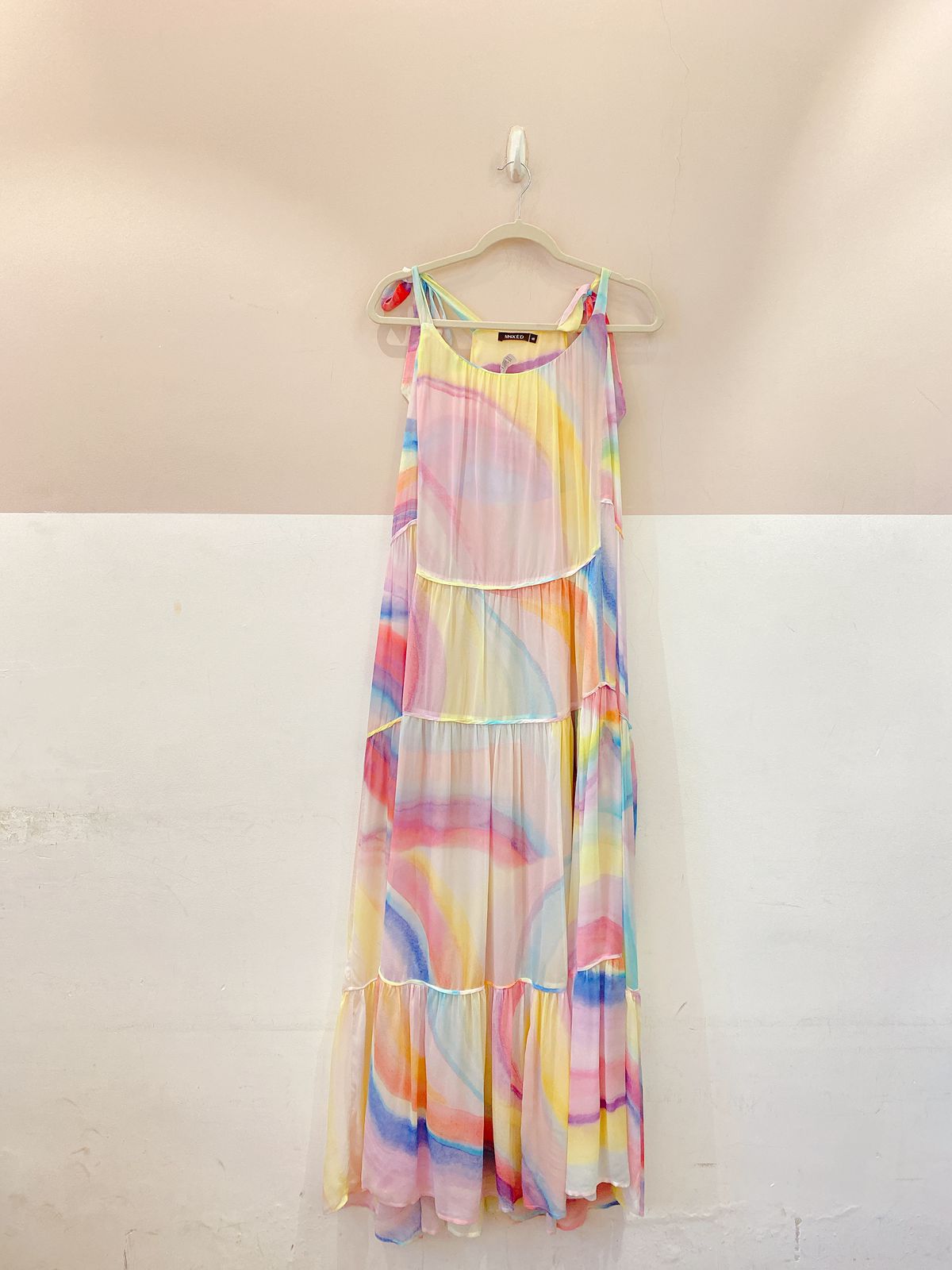 Vestido longo amplo colorido Mixed 40