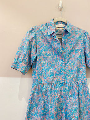 Vestido midi azul floral Cris Barros 36