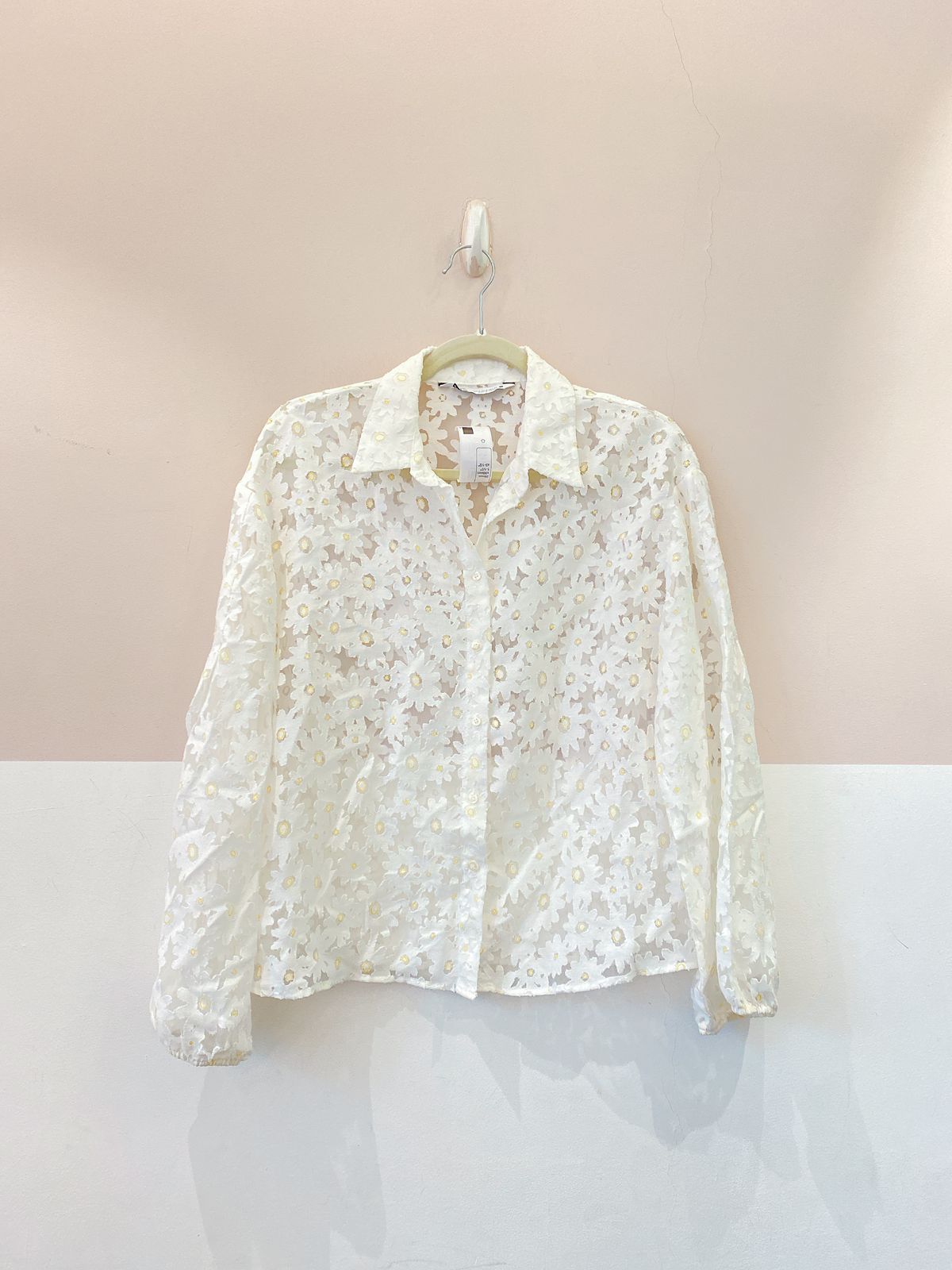Camisa margaridas branca Zara P