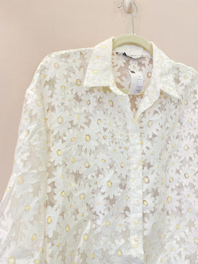 Camisa margaridas branca Zara P