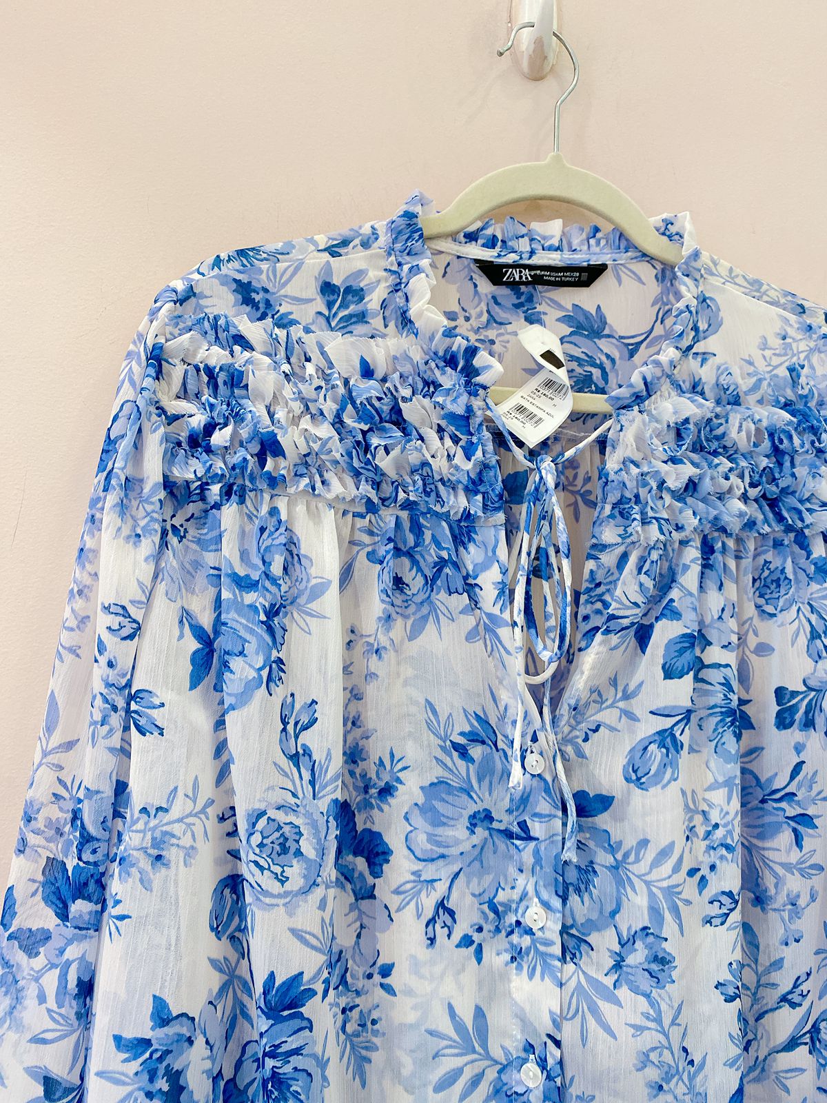 Bata estampa azul Zara M
