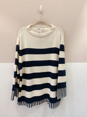 Tricot amplo listrado p&b Zara M/G