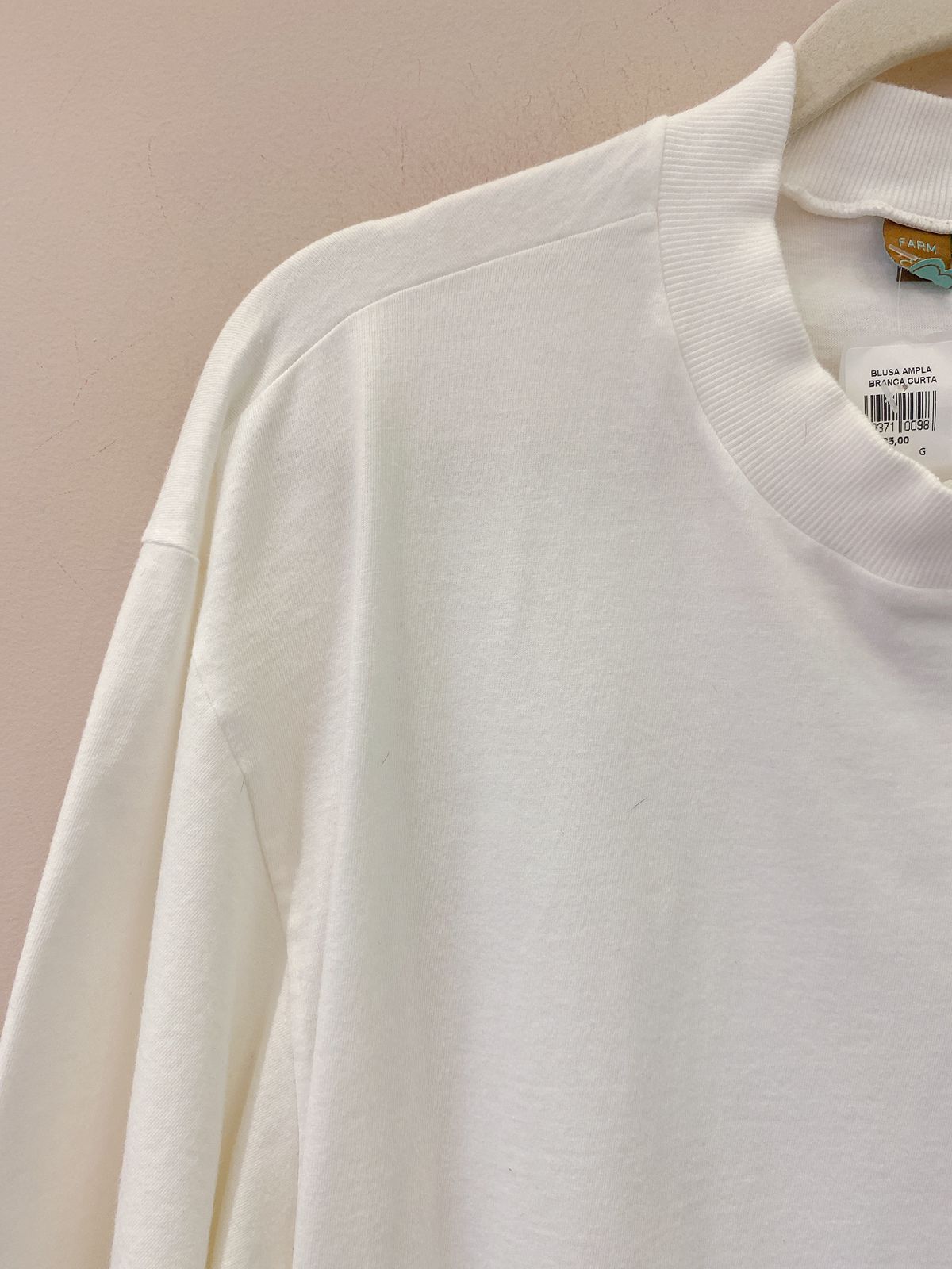 Blusa ampla branca curta Farm G