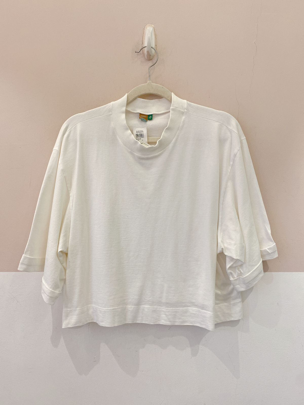 Blusa ampla branca curta Farm G