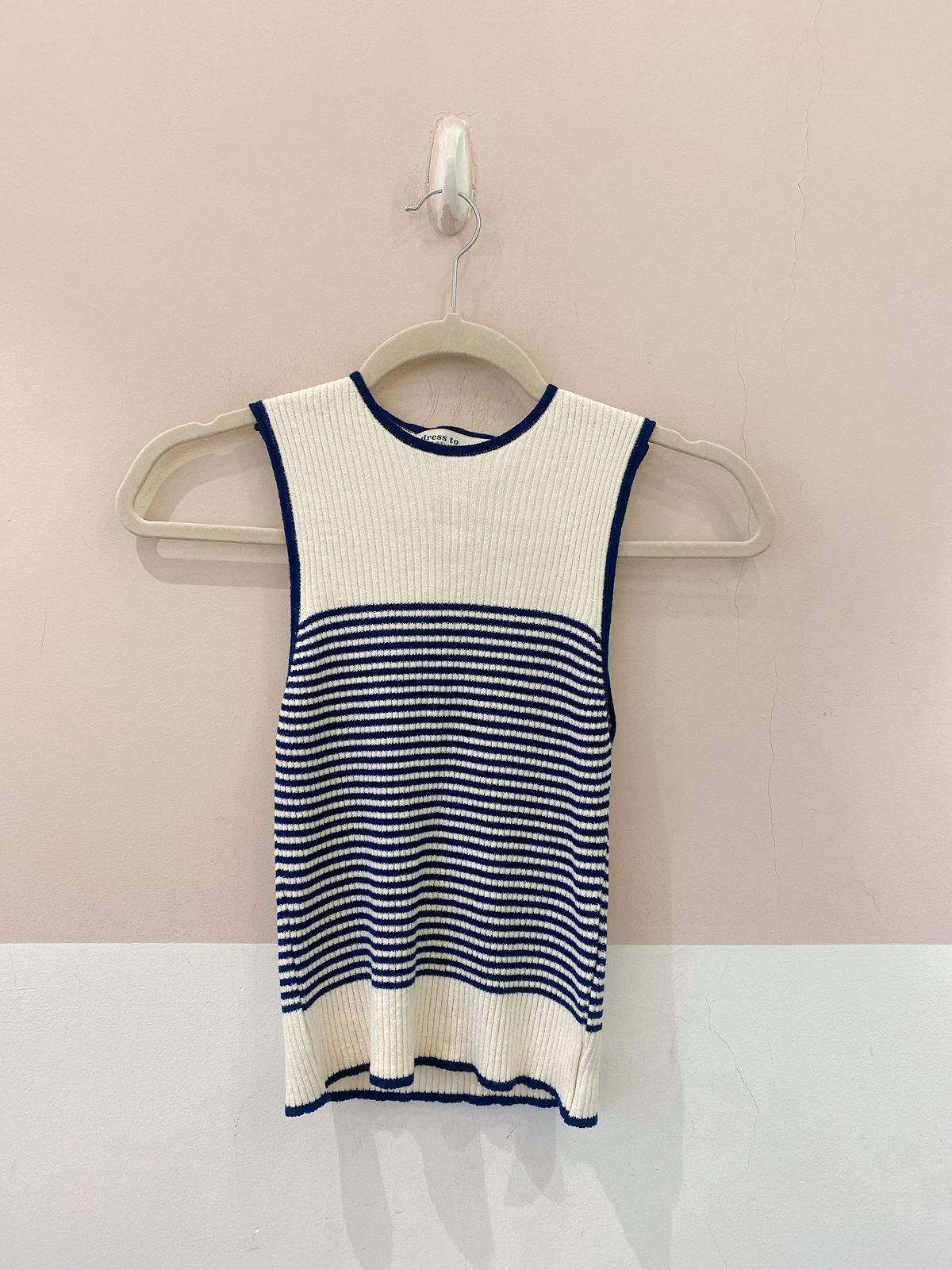 Blusa tricot listrada azul Dress To M