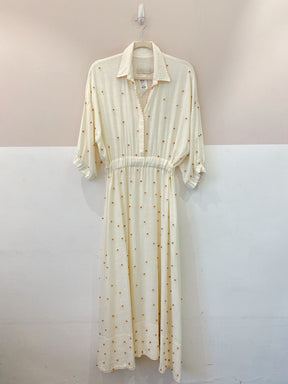 Vestido midi off bordado Valônia Veras M