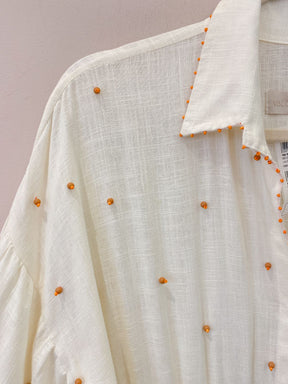 Vestido midi off bordado Valônia Veras M