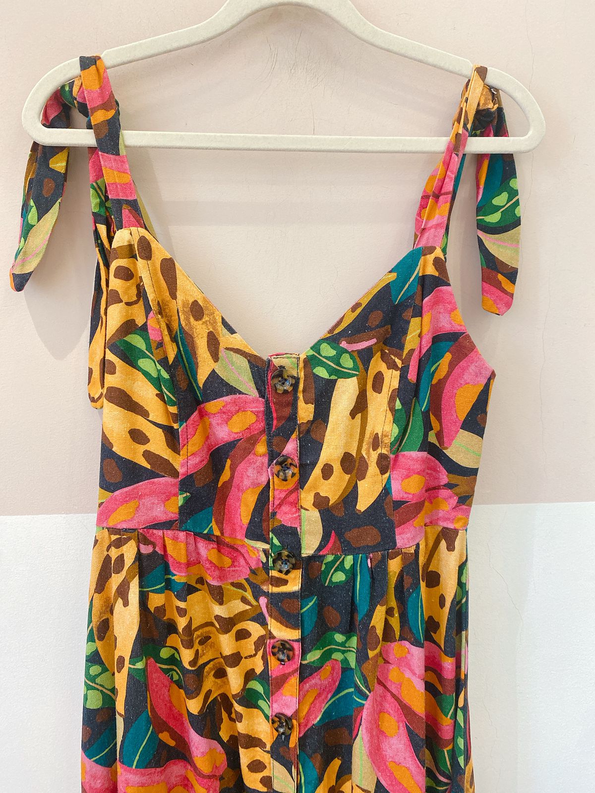 Vestido longo estampado rosa Farm P