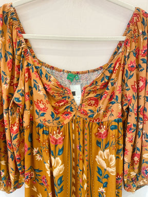 Túnica marrom floral Farm G