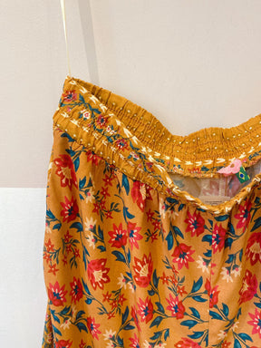 Calça marrom floral Farm GG