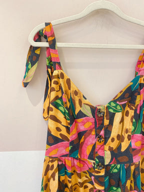 Vestido longo estampado rosa Farm P